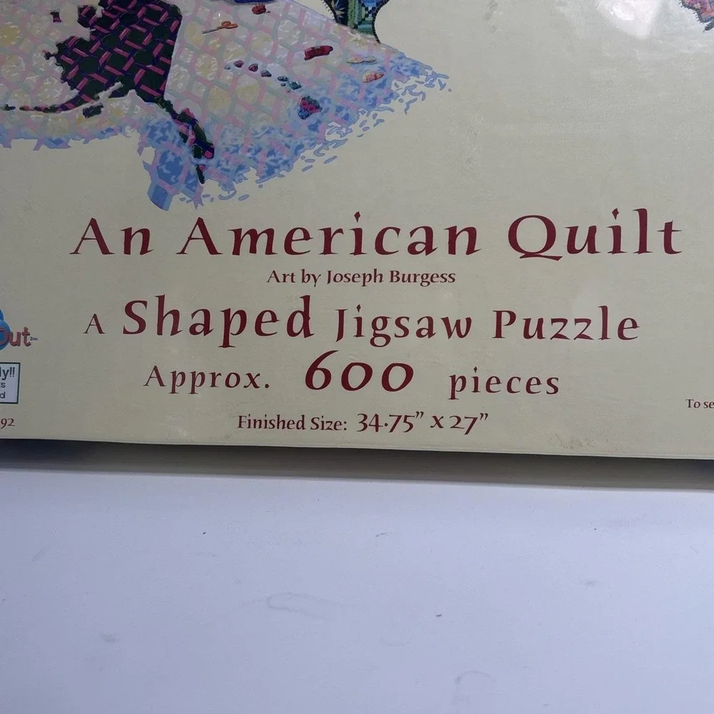 An American Quilt‎ Jigsaw Puzzle USA Map Shaped Sunsout 600 Pieces New & Sealed